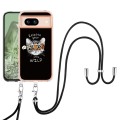 For Google Pixel 8a Electroplating Dual-side IMD Phone Case with Lanyard(Natural Growth)