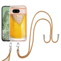 For Google Pixel 8a Electroplating Dual-side IMD Phone Case with Lanyard(Draft Beer)