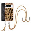 For Google Pixel 8 Pro Electroplating Dual-side IMD Phone Case with Lanyard(Leopard Print)