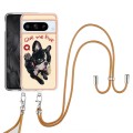 For Google Pixel 8 Pro Electroplating Dual-side IMD Phone Case with Lanyard(Lucky Dog)