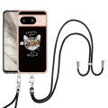 For Google Pixel 8 Electroplating Dual-side IMD Phone Case with Lanyard(Natural Growth)
