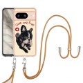 For Google Pixel 8 Electroplating Dual-side IMD Phone Case with Lanyard(Lucky Dog)
