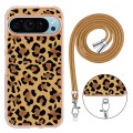 For Google Pixel 9 Electroplating Dual-side IMD Phone Case with Lanyard(Leopard Print)
