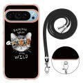 For Google Pixel 9 Electroplating Dual-side IMD Phone Case with Lanyard(Natural Growth)