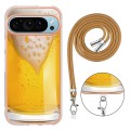 For Google Pixel 9 Pro Electroplating Dual-side IMD Phone Case with Lanyard(Draft Beer)