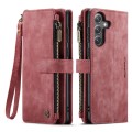 For Samsung Galaxy S23 FE CaseMe C30 Card Slots Zipper Wallet Leather Phone Case(Red)