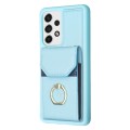 For Samsung Galaxy A52 BF29 Organ Card Bag Ring Holder Phone Case(Blue)
