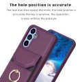 For Samsung Galaxy A54 5G BF29 Organ Card Bag Ring Holder Phone Case(Dark Purple)
