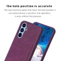 For Samsung Galaxy A54 5G BF28 Frosted Card Bag Phone Case with Holder(Dark Purple)
