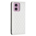 For Motorola Moto G34 5G Diamond Lattice Magnetic Leather Flip Phone Case(White)