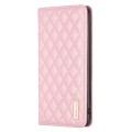 For Motorola Moto G34 5G Diamond Lattice Magnetic Leather Flip Phone Case(Pink)