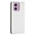 For Motorola Moto G24 Diamond Lattice Magnetic Leather Flip Phone Case(White)