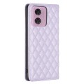 For Motorola Moto G24 Diamond Lattice Magnetic Leather Flip Phone Case(Purple)