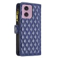 For Motorola Moto G34 5G Diamond Lattice Zipper Wallet Leather Flip Phone Case(Blue)