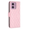 For Motorola Moto G34 5G Diamond Lattice Wallet Flip Leather Phone Case(Pink)