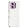 For Motorola Moto G24 Diamond Lattice Wallet Flip Leather Phone Case(White)