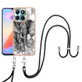 For Honor X6a Electroplating Dual-side IMD Phone Case with Lanyard(Totem Elephant)
