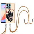 For Honor X6a Electroplating Dual-side IMD Phone Case with Lanyard(Lucky Dog)
