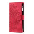 For Samsung Galaxy S23 Ultra 5G Multi-Card Totem Zipper Leather Phone Case(Red)