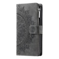 For Samsung Galaxy A71 5G Multi-Card Totem Zipper Leather Phone Case(Grey)