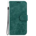 For Google Pixel 8a Little Tiger Embossed Leather Phone Case(Green)