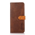 For Motorola Moto G04 / G24 KHAZNEH Dual-color Cowhide Texture Flip Leather Phone Case(Brown)
