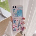 For Samsung Galaxy Z Flip5 Painted Pattern PC Transparent Folding Phone Case(Z07 Paris)