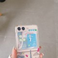 For Samsung Galaxy Z Flip5 Painted Pattern PC Transparent Folding Phone Case(Z07 Paris)