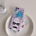 For Samsung Galaxy Z Flip5 Painted Pattern PC Transparent Folding Phone Case(Z14 Female Boss)