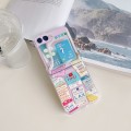 For Samsung Galaxy Z Flip5 Painted Pattern PC Transparent Folding Phone Case(Z30 Boarding Card)
