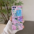 For Samsung Galaxy Z Flip5 Painted Pattern PC Transparent Folding Phone Case(Z55 Hydrangea)