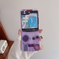 For Samsung Galaxy Z Flip5 Painted Pattern PC Transparent Folding Phone Case(Z115 Purple Game Machin