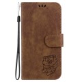 For Tecno Spark 20 Pro Little Tiger Embossed Leather Phone Case(Brown)