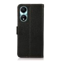 For Honor X5 Plus KHAZNEH Side-Magnetic Litchi Genuine Leather RFID Phone Case(Black)