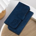 For  OPPO Reno11 Global Little Tiger Embossed Leather Phone Case(Dark Blue)