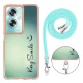 For OPPO A79 5G Global Electroplating Dual-side IMD Phone Case with Lanyard(Smile)