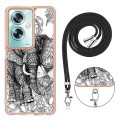 For OPPO A79 5G Global Electroplating Dual-side IMD Phone Case with Lanyard(Totem Elephant)