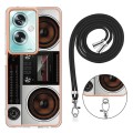 For OPPO A79 5G Global Electroplating Dual-side IMD Phone Case with Lanyard(Retro Radio)