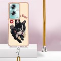 For OPPO A79 5G Global Electroplating Dual-side IMD Phone Case with Lanyard(Lucky Dog)