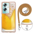 For OPPO A79 5G Global Electroplating Dual-side IMD Phone Case with Lanyard(Draft Beer)