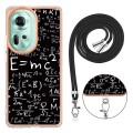 For OPPO Reno11 5G Global Electroplating Dual-side IMD Phone Case with Lanyard(Equation)