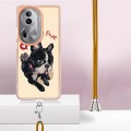 For OPPO Reno11 Pro 5G Global Electroplating Dual-side IMD Phone Case with Lanyard(Lucky Dog)