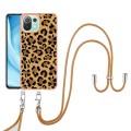 For Xiaomi Mi 11 Lite Electroplating Dual-side IMD Phone Case with Lanyard(Leopard Print)
