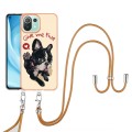 For Xiaomi Mi 11 Lite Electroplating Dual-side IMD Phone Case with Lanyard(Lucky Dog)