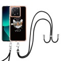 For Xiaomi 13T/13T Pro Electroplating Dual-side IMD Phone Case with Lanyard(Natural Growth)