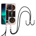 For Xiaomi 13T/13T Pro Electroplating Dual-side IMD Phone Case with Lanyard(Retro Radio)