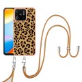 For Xiaomi Redmi 10C Electroplating Dual-side IMD Phone Case with Lanyard(Leopard Print)