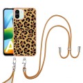 For Xiaomi Redmi A1 Electroplating Dual-side IMD Phone Case with Lanyard(Leopard Print)