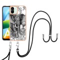For Xiaomi Redmi A1 Electroplating Dual-side IMD Phone Case with Lanyard(Totem Elephant)