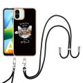 For Xiaomi Redmi A1 Electroplating Dual-side IMD Phone Case with Lanyard(Natural Growth)